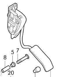 pedal plina 6Q1721503D za osebno vozilo Volkswagen Golf IV Variant (1J5)(1999->) 1.9 Highline 4Motion [1,9 Ltr. - 85 kW TDI]