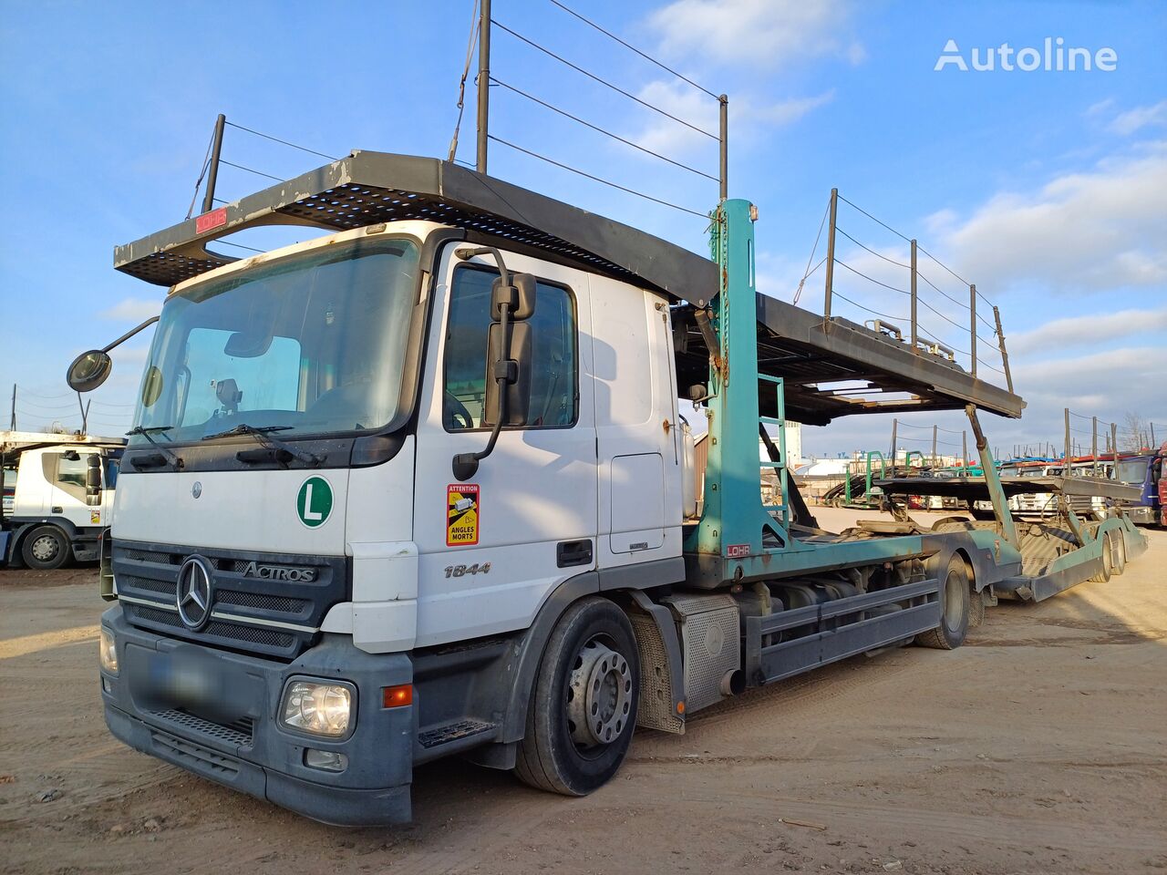 tovornjak avtotransporter Mercedes-Benz Actros 1844 + prikolica avtotransporter