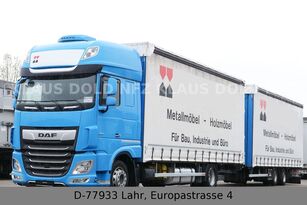 tovornjak s pomične zavese DAF XF 450 PP + prikolica s pomičnim zavese
