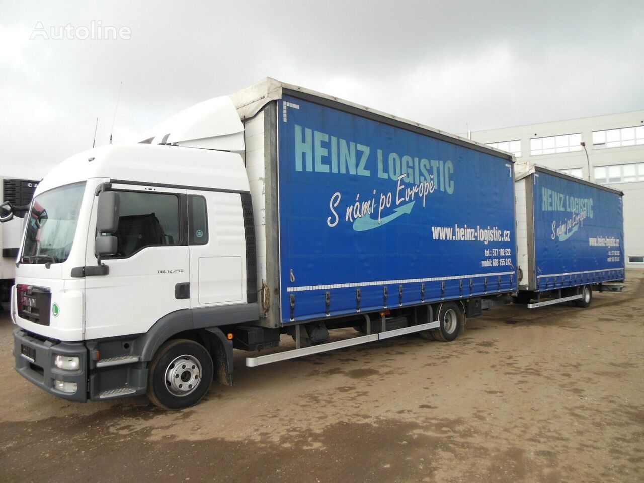 tovornjak s pomične zavese MAN TGL 12.250, EURO 5, JUMBO 120m3 + prikolica s pomičnim zavese