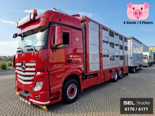 tovornjak za prevoz živine Mercedes-Benz Actros Rückfahrkamera / Durchladezug / 3 Stock / Lenkachse / Lif
